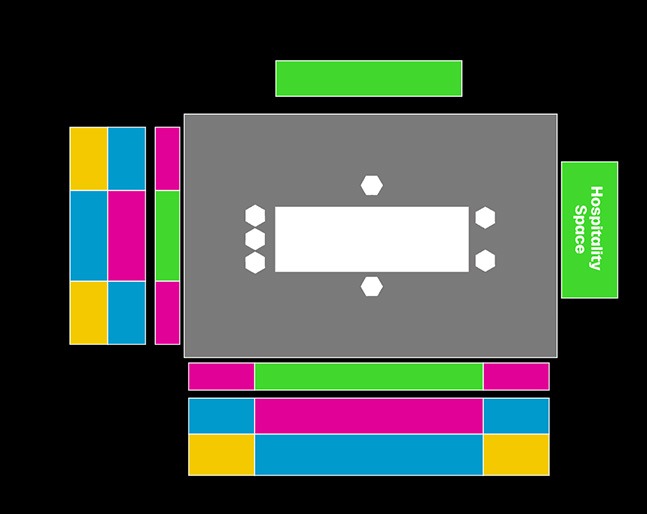 Map rendering is for example purposes only and does not depict the precise location of the lounge or facility design